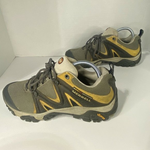 Merrell Reactor Ventilator Hiking Shoe Continuum Mens 8.5 Yellow Charcoal Vibram - Picture 4 of 9